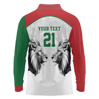 Kenya Rugby Custom Long Sleeve Polo Shirt White Kenyan 22-23 Motif - Wonder Print Shop