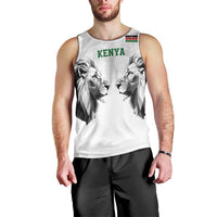 Kenya Rugby Custom Men Tank Top White Kenyan 22-23 Motif - Wonder Print Shop