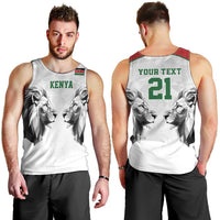 Kenya Rugby Custom Men Tank Top White Kenyan 22-23 Motif - Wonder Print Shop