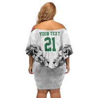 Kenya Rugby Custom Off Shoulder Short Dress White Kenyan 22-23 Motif - Wonder Print Shop