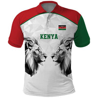 Kenya Rugby Custom Polo Shirt White Kenyan 22-23 Motif - Wonder Print Shop