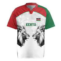 Kenya Rugby Custom Rugby Jersey White Kenyan 22-23 Motif - Wonder Print Shop