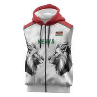 Kenya Rugby Custom Sleeveless Zip Hoodie White Kenyan 22-23 Motif - Wonder Print Shop