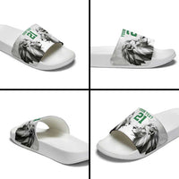Kenya Rugby Custom Slide Sandals White Kenyan 22-23 Motif - Wonder Print Shop