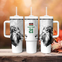 Kenya Rugby Custom Tumbler With Handle White Kenyan 22-23 Motif - Wonder Print Shop
