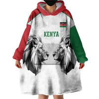 Kenya Rugby Custom Wearable Blanket Hoodie White Kenyan 22-23 Motif - Wonder Print Shop