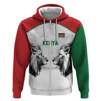 Kenya Rugby Custom Zip Hoodie White Kenyan 22-23 Motif - Wonder Print Shop
