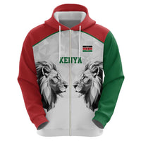 Kenya Rugby Custom Zip Hoodie White Kenyan 22-23 Motif - Wonder Print Shop