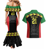 Malawi Cricket Custom Couples Matching Mermaid Dress and Hawaiian Shirt Malawi Chevron Pattern - Wonder Print Shop