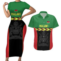 Malawi Cricket Custom Couples Matching Short Sleeve Bodycon Dress and Hawaiian Shirt Malawi Chevron Pattern - Wonder Print Shop