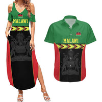 Malawi Cricket Custom Couples Matching Summer Maxi Dress and Hawaiian Shirt Malawi Chevron Pattern - Wonder Print Shop
