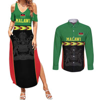 Malawi Cricket Custom Couples Matching Summer Maxi Dress and Long Sleeve Button Shirt Malawi Chevron Pattern - Wonder Print Shop