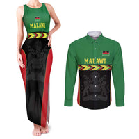 Malawi Cricket Custom Couples Matching Tank Maxi Dress and Long Sleeve Button Shirt Malawi Chevron Pattern - Wonder Print Shop