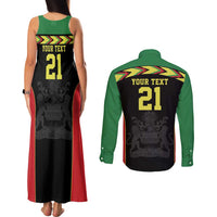 Malawi Cricket Custom Couples Matching Tank Maxi Dress and Long Sleeve Button Shirt Malawi Chevron Pattern - Wonder Print Shop