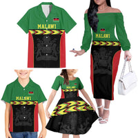 Malawi Cricket Custom Family Matching Off The Shoulder Long Sleeve Dress and Hawaiian Shirt Malawi Chevron Pattern - Wonder Print Shop