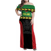 Malawi Cricket Custom Family Matching Off Shoulder Maxi Dress and Hawaiian Shirt Malawi Chevron Pattern - Wonder Print Shop
