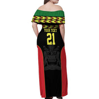 Malawi Cricket Custom Family Matching Off Shoulder Maxi Dress and Hawaiian Shirt Malawi Chevron Pattern - Wonder Print Shop
