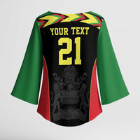 Malawi Cricket Custom Kimono Sleeve Blouse Malawi Chevron Pattern - Wonder Print Shop