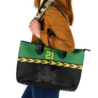 Malawi Cricket Custom Leather Tote Bag Malawi Chevron Pattern - Wonder Print Shop