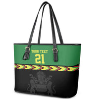 Malawi Cricket Custom Leather Tote Bag Malawi Chevron Pattern - Wonder Print Shop