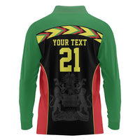 Malawi Cricket Custom Long Sleeve Polo Shirt Malawi Chevron Pattern - Wonder Print Shop