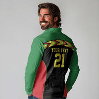 Malawi Cricket Custom Long Sleeve Polo Shirt Malawi Chevron Pattern - Wonder Print Shop