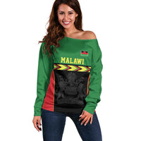 Malawi Cricket Custom Off Shoulder Sweater Malawi Chevron Pattern - Wonder Print Shop