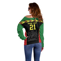 Malawi Cricket Custom Off Shoulder Sweater Malawi Chevron Pattern - Wonder Print Shop