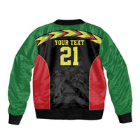 Malawi Cricket Custom Sleeve Zip Bomber Jacket Malawi Chevron Pattern - Wonder Print Shop