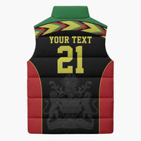 Malawi Cricket Custom Sleeveless Puffer Jacket Malawi Chevron Pattern - Wonder Print Shop