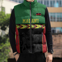 Malawi Cricket Custom Sleeveless Puffer Jacket Malawi Chevron Pattern - Wonder Print Shop