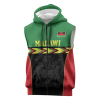 Malawi Cricket Custom Sleeveless Zip Hoodie Malawi Chevron Pattern - Wonder Print Shop