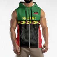Malawi Cricket Custom Sleeveless Zip Hoodie Malawi Chevron Pattern - Wonder Print Shop