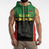 Malawi Cricket Custom Sleeveless Zip Hoodie Malawi Chevron Pattern - Wonder Print Shop