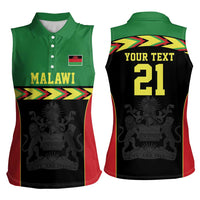 Malawi Cricket Custom Women Sleeveless Polo Shirt Malawi Chevron Pattern - Wonder Print Shop