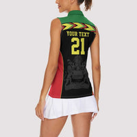 Malawi Cricket Custom Women Sleeveless Polo Shirt Malawi Chevron Pattern - Wonder Print Shop