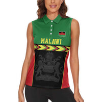Malawi Cricket Custom Women Sleeveless Polo Shirt Malawi Chevron Pattern - Wonder Print Shop
