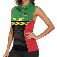 Malawi Cricket Custom Women Sleeveless Polo Shirt Malawi Chevron Pattern - Wonder Print Shop