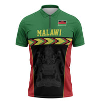 Malawi Cricket Custom Zipper Polo Shirt Malawi Chevron Pattern - Wonder Print Shop