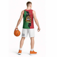 Malawi Flag Map Basketball Jersey Simple Malawi Emblem Coat of Arms - Wonder Print Shop