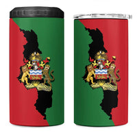 Malawi Flag Map 4 in 1 Can Cooler Tumbler Simple Malawi Emblem Coat of Arms - Wonder Print Shop