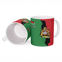 Malawi Flag Map Ceramic Mug Simple Malawi Emblem Coat of Arms - Wonder Print Shop