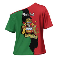 Malawi Flag Map Cross Shoulder Shirt Simple Malawi Emblem Coat of Arms - Wonder Print Shop