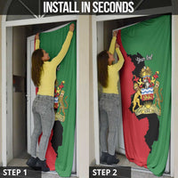 Malawi Flag Map Door Cover Simple Malawi Emblem Coat of Arms - Wonder Print Shop