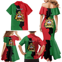 Malawi Flag Map Family Matching Mermaid Dress and Hawaiian Shirt Simple Malawi Emblem Coat of Arms - Wonder Print Shop