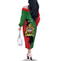 Malawi Flag Map Family Matching Off The Shoulder Long Sleeve Dress and Hawaiian Shirt Simple Malawi Emblem Coat of Arms - Wonder Print Shop