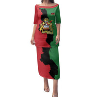 Malawi Flag Map Family Matching Puletasi and Hawaiian Shirt Simple Malawi Emblem Coat of Arms - Wonder Print Shop