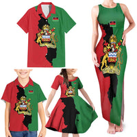 Malawi Flag Map Family Matching Tank Maxi Dress and Hawaiian Shirt Simple Malawi Emblem Coat of Arms - Wonder Print Shop