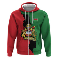 Malawi Flag Map Hoodie Simple Malawi Emblem Coat of Arms - Wonder Print Shop
