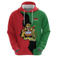 Malawi Flag Map Hoodie Simple Malawi Emblem Coat of Arms - Wonder Print Shop